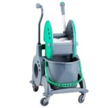 Wózek jednowiadrowy 15 l, z kuwetą 8 l, z prostą rączką, zielony