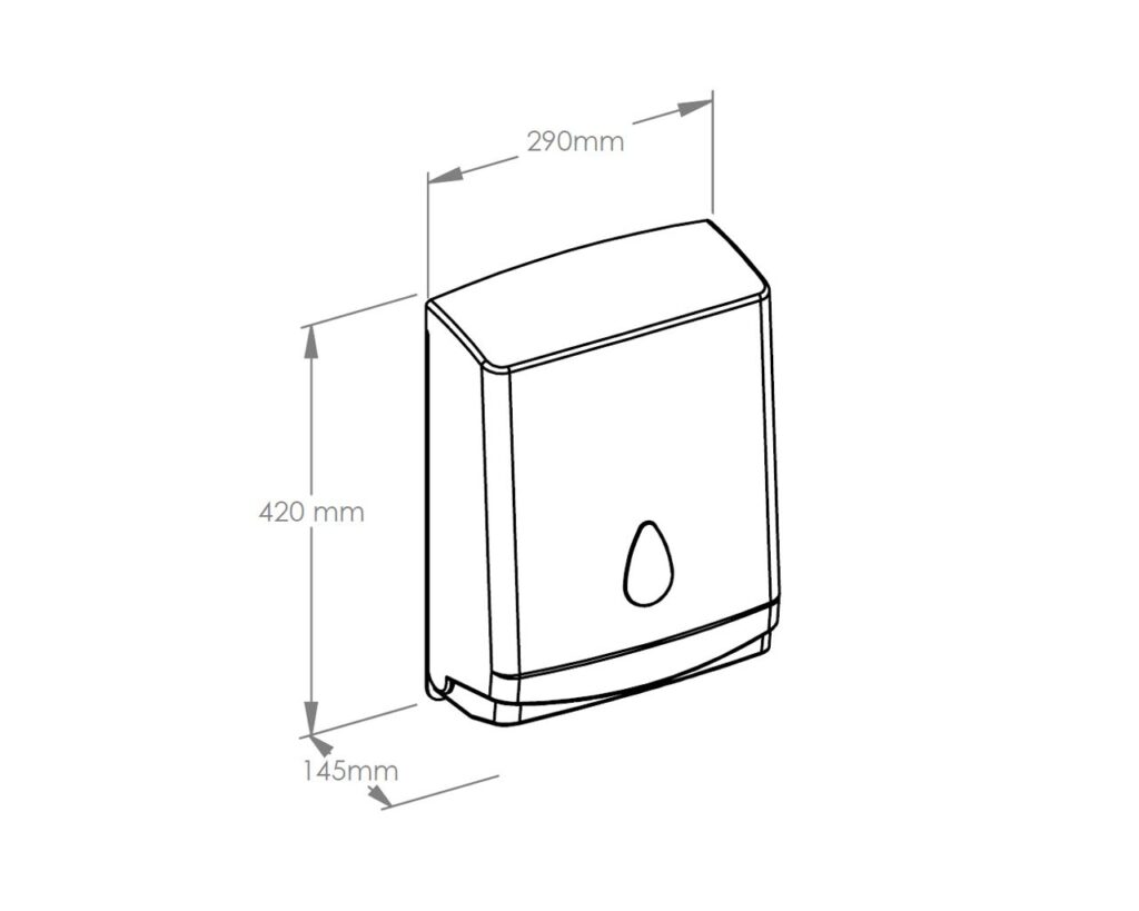 Pojemnik na ręczniki składane MERIDA TOP MAXI, tworzywo ABS, biały, okienko niebieskie