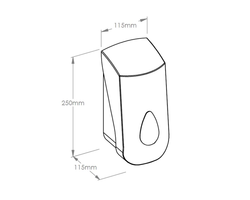 Dozownik mydła w płynie lub kremu do rąk MERIDA TOP MAXI na jednorazowe wkłady 880 ml, tworzywo ABS, biały, okienko szare