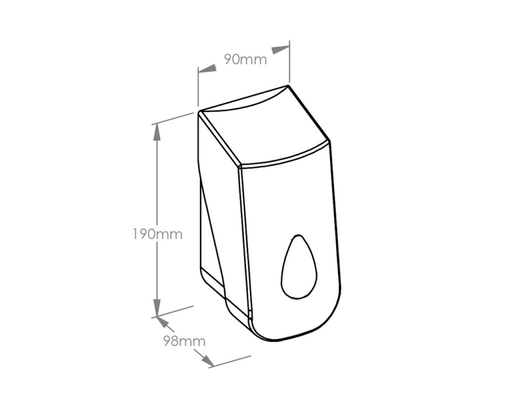 Dozownik mydła w płynie MERIDA TOP MINI, pojemność zbiornika 400 ml, tworzywo ABS, biały, okienko niebieskie