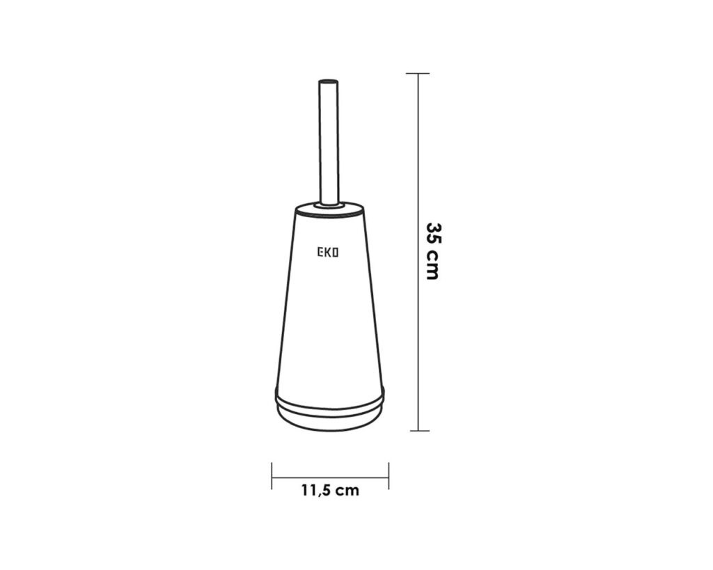 Szczotka WC stożek, stojąca, MINI, stal matowa
