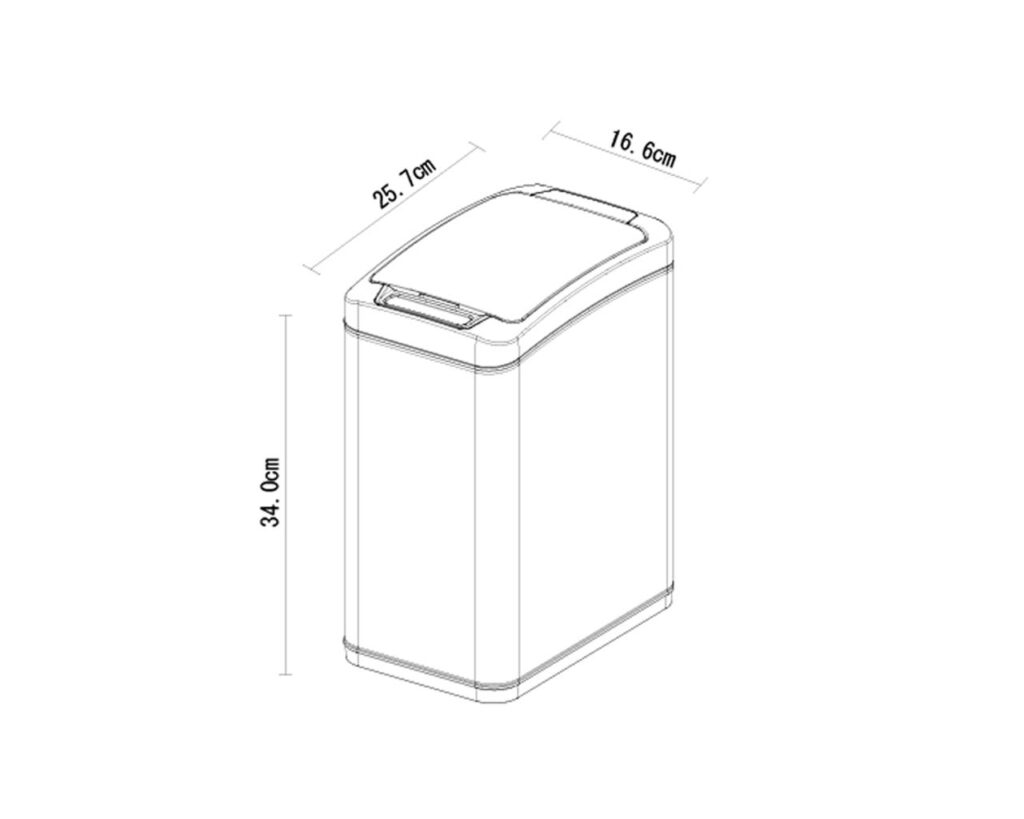 Kosz automatyczny SENSOR, bezdotykowy, prostokątny, stal matowa 8 l