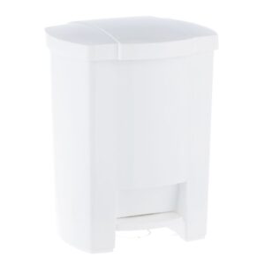 Kosz na odpady otwierany przyciskiem pedałowym z tworzywa sztucznego o poj. 20 l, kolor BIAŁY