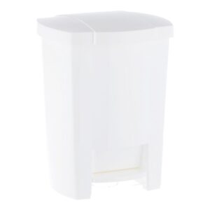 Kosz na odpady otwierany przyciskiem pedałowym z tworzywa sztucznego o poj. 28 l, kolor BIAŁY