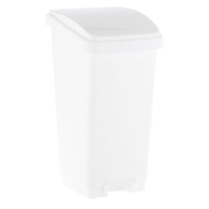 Kosz na odpady otwierany przyciskiem pedałowym z tworzywa sztucznego o poj. 50 l, kolor BIAŁY
