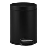 Kosz pedałowy SILENT SERENE, pojemność 5 l, metalowy, czarny matowy