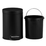 Kosz pedałowy SILENT SERENE, pojemność 5 l, metalowy, czarny matowy