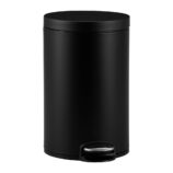 Kosz pedałowy SILENT SERENE, pojemność 12 l, metalowy, czarny matowy