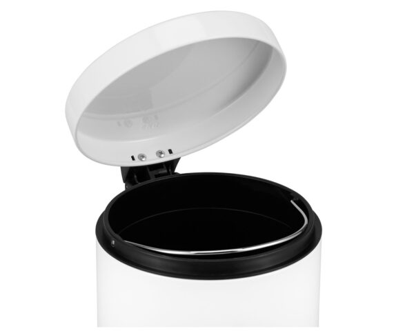 Kosz pedałowy SILENT SERENE, pojemność 5 l, metalowy, biały Kosz pedałowy SILENT SERENE, pojemność 5 l, metalowy, biały