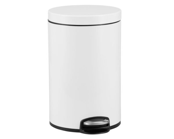 Kosz pedałowy SILENT SERENE, pojemność 12 l, metalowy, biały Kosz pedałowy SILENT SERENE, pojemność 12 l, metalowy, biały