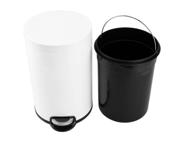 Kosz pedałowy SILENT SERENE, pojemność 20 l, metalowy, biały Kosz pedałowy SILENT SERENE, pojemność 20 l, metalowy, biały