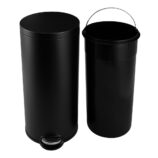 Kosz pedałowy SILENT SERENE, pojemność 30 l, metalowy, czarny matowy