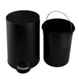 Kosz pedałowy SILENT SERENE, pojemność 20 l, metalowy, czarny matowy