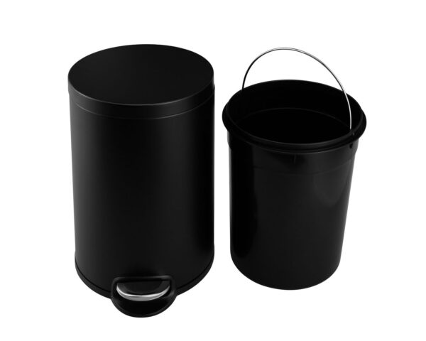 Kosz pedałowy SILENT SERENE, pojemność 20 l, metalowy, czarny matowy Kosz pedałowy SILENT SERENE, pojemność 20 l, metalowy, czarny matowy