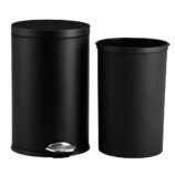 Kosz pedałowy TOP SILENT LUNA, pojemność 12 l, metalowy, czarny matowy