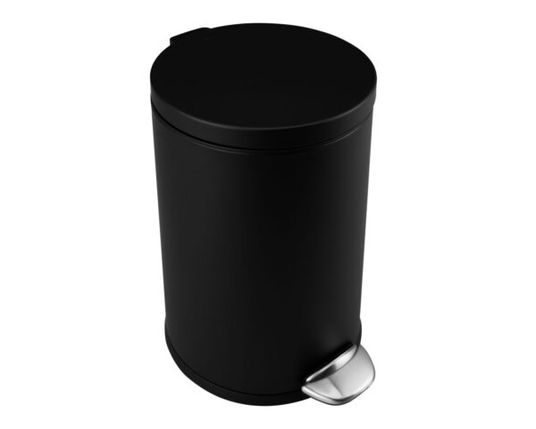 Kosz pedałowy TOP SILENT LUNA, pojemność 12 l, metalowy, czarny matowy Kosz pedałowy TOP SILENT LUNA, pojemność 12 l, metalowy, czarny matowy