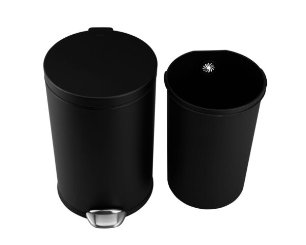 Kosz pedałowy TOP SILENT LUNA, pojemność 12 l, metalowy, czarny matowy Kosz pedałowy TOP SILENT LUNA, pojemność 12 l, metalowy, czarny matowy