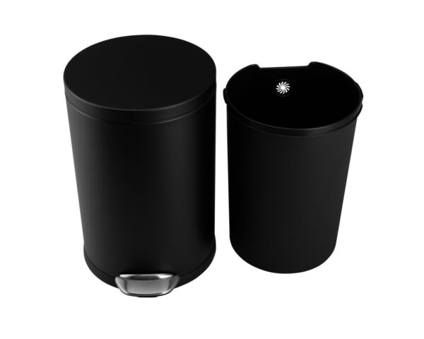 Kosz pedałowy TOP SILENT LUNA, pojemność 20 l, metalowy, czarny matowy Kosz pedałowy TOP SILENT LUNA, pojemność 20 l, metalowy, czarny matowy