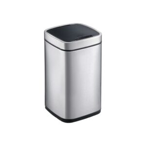 Kosz automatyczny SENSOR, bezdotykowy, kwadratowy, stal matowa 12 l