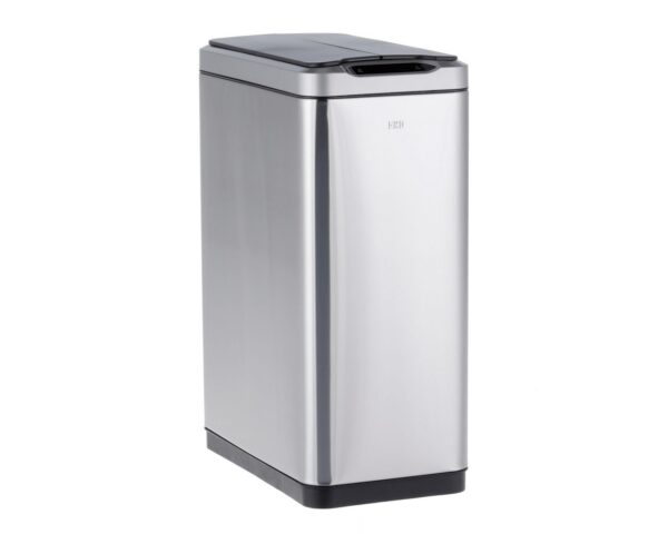 Kosz automatyczny SENSOR, bezdotykowy, prostokątny, pokrywa dwudzielna, stal mat. 45 l