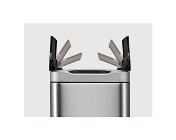 Kosz automatyczny SENSOR, bezdotykowy, prostokątny, pokrywa dwudzielna, stal mat. 45 l Kosz automatyczny SENSOR, bezdotykowy, prostokątny, pokrywa dwudzielna, stal mat. 45 l