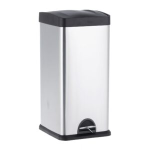 Kosz pedałowy do segregacji odpadów, jednokomorowy, 30 l, stal matowa