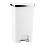Kosz pedałowy HANA, pojemność 45 l, tworzywo sztuczne, biały