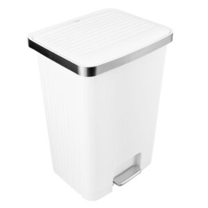 Kosz pedałowy HANA, pojemność 70 l, tworzywo sztuczne, biały