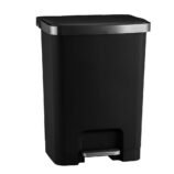 Kosz pedałowy HANA, pojemność 35 l, tworzywo sztuczne czarny