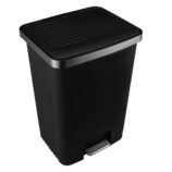 Kosz pedałowy HANA, pojemność 70 l, tworzywo sztuczne, czarny