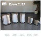 Kosz prostokątny CUBE, pojemność 30 l, stal matowa