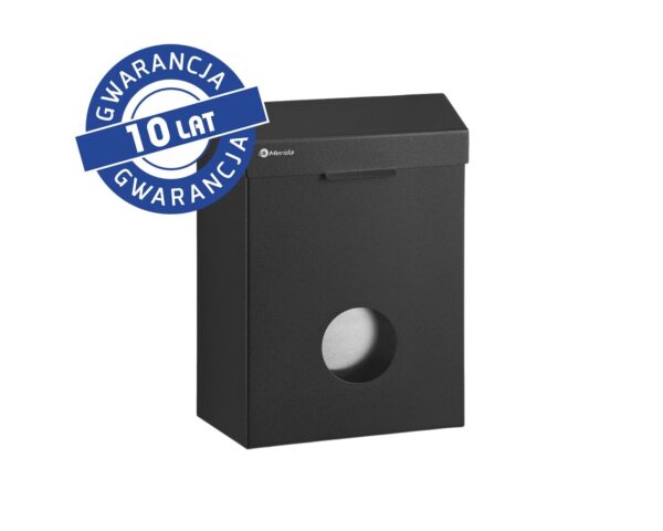 Kosz do damskich toalet MERIDA STELLA BLACK LINE z pojemnikiem na torebki higieniczne, pojemność 4,4 l, czarny