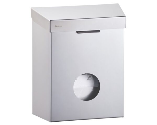 Kosz do damskich toalet MERIDA STELLA z pojemnikiem na torebki higieniczne, pojemność 4,4 l, stal polerowana Kosz do damskich toalet MERIDA STELLA z pojemnikiem na torebki higieniczne, pojemność 4,4 l, stal polerowana