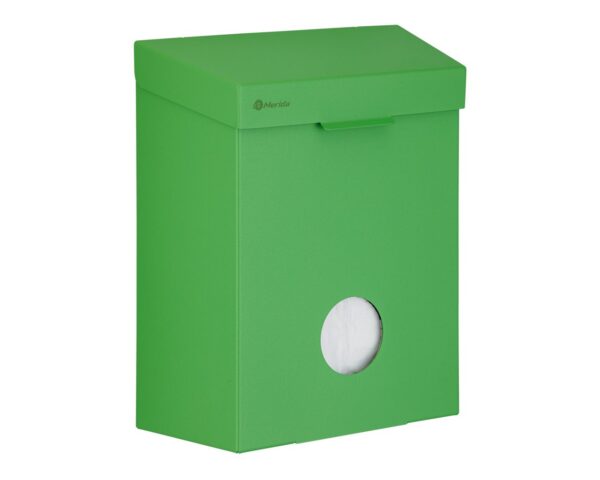 Kosz do damskich toalet MERIDA STELLA GREEN LINE z pojemnikiem na torebki higieniczne, pojemność 4,4 l, zielony Kosz do damskich toalet MERIDA STELLA GREEN LINE z pojemnikiem na torebki higieniczne, pojemność 4,4 l, zielony