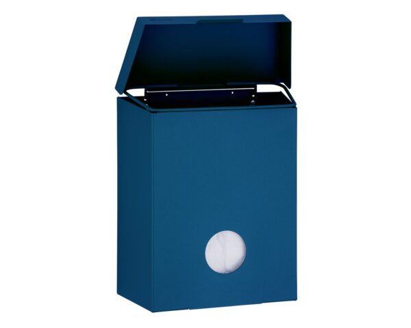 Kosz do damskich toalet MERIDA STELLA BLUE LINE z pojemnikiem na torebki higieniczne, pojemność 4,4 l, niebieski Kosz do damskich toalet MERIDA STELLA BLUE LINE z pojemnikiem na torebki higieniczne, pojemność 4,4 l, niebieski