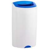 Kosz otwarty wiszący MERIDA TOP, pojemność 40 litrów, tworzywo ABS, biały, kołnierz niebieski