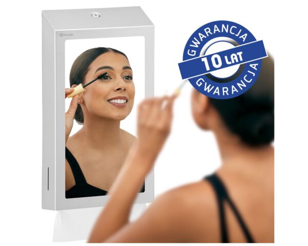 Pojemnik na ręczniki składane z lustrem ze stali SuperMirror „2w1" MERIDA STELLA SLIM MEGA COMBO, stal matowa