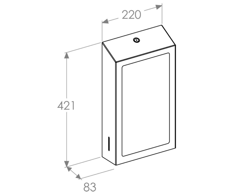 Pojemnik na ręczniki składane z lustrem ze stali SuperMirror „2w1" MERIDA STELLA SLIM BLUE LINE MEGA COMBO, niebieski