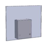 Wnękowy pojemnik na ręczniki składane montowany za lustrem, spód prosty, stal matowa