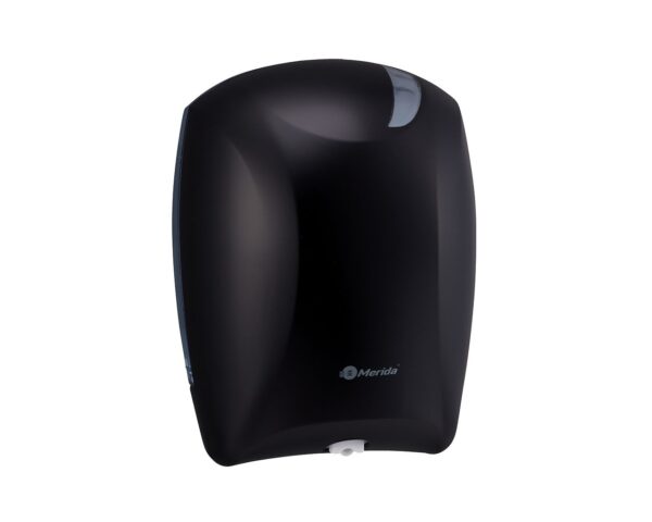 Pojemnik na papier toaletowy w listkach CENTER PULL czarny za 75 zł netto przy zakupie 2 opakowań papieru MERIDA OPTIMUM POB702