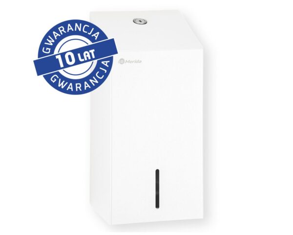 Pojemnik na papier toaletowy w listkach MERIDA STELLA WHITE LINE , pojemność do 450 szt., biały