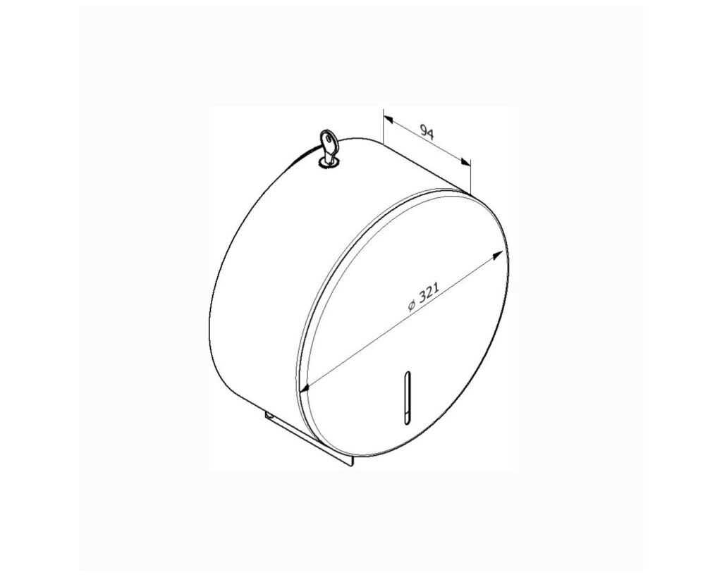 Pojemnik na papier toaletowy MERIDA STELLA WHITE LINE MEGA, średnica papieru do 28 cm, biały