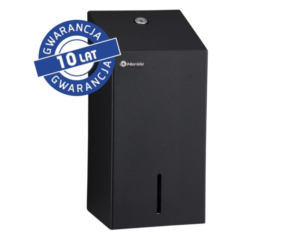 Pojemnik na papier toaletowy w listkach MERIDA STELLA BLACK LINE, pojemność do 450 szt., czarny