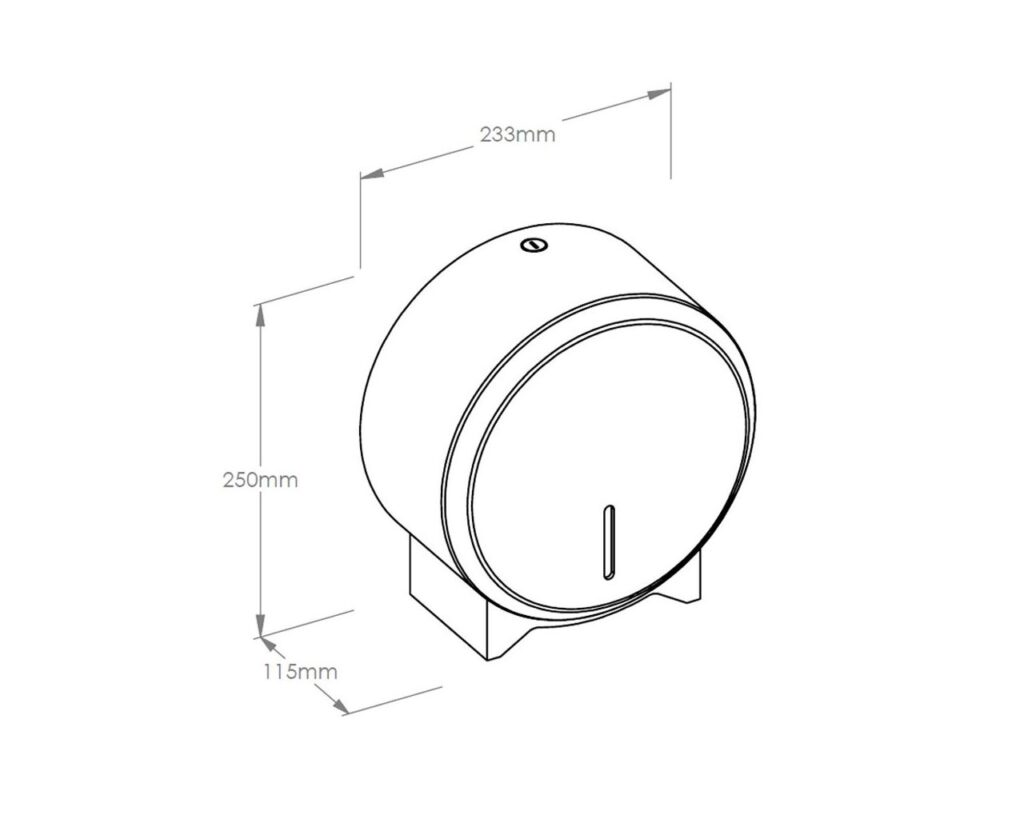 Pojemnik na papier toaletowy MERIDA STELLA SILK GREY LINE MINI, średnica papieru do 19 cm, szary jedwabisty