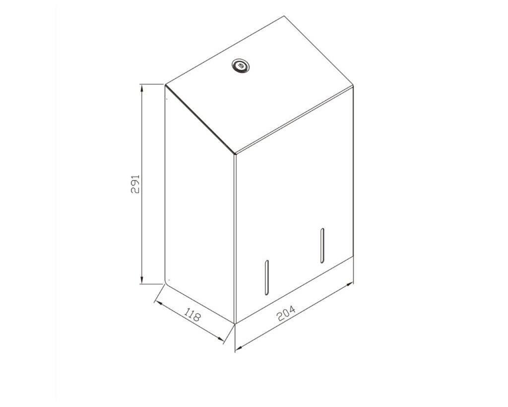 Pojemnik na papier toaletowy w listkach MERIDA STELLA BLACK LINE, pojemność do 900 szt., czarny