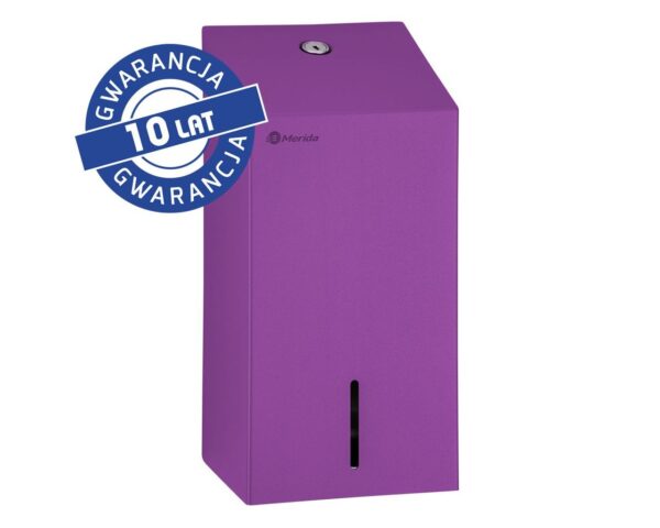 Pojemnik na papier toaletowy w listkach MERIDA STELLA VIOLET LINE, pojemność do 450 szt., fioletowy