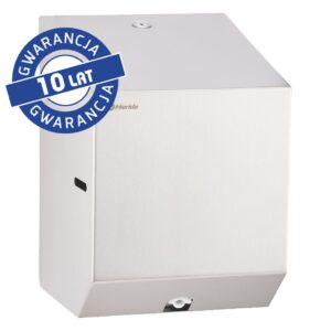 Pojemnik na ręczniki papierowe w rolach lub papier toaletowy w systemie listkowym MERIDA STELLA MINI, stal matowa