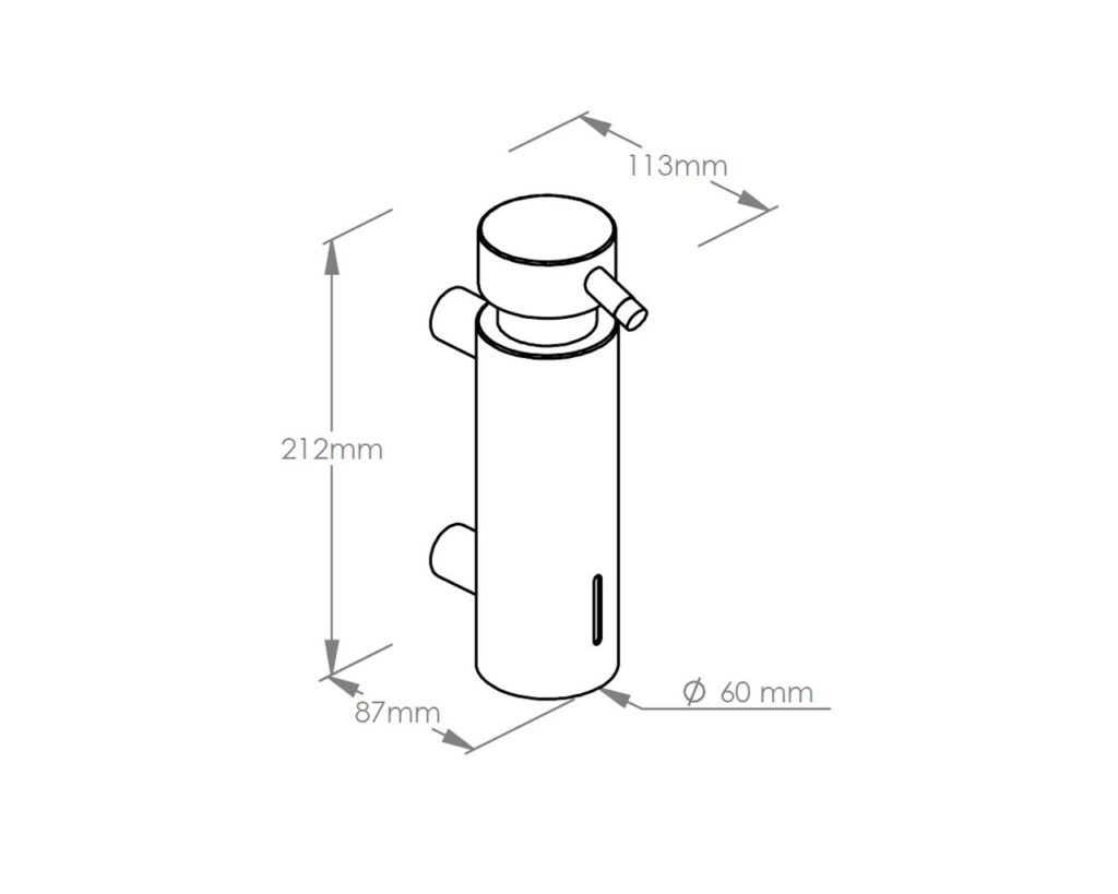 Dozownik mydła w płynie mocowany do ściany MERIDA STELLA BLACK LINE, pojemność zbiornika 300 ml, czarny