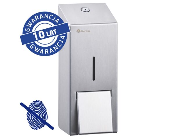 Dozownik mydła w płynie MERIDA STELLA Anti-FingerPrint MAXI, pojemność 800 ml, stal matowa z powłoką AFP