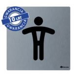 Piktogram ze stali nierdzewnej - toaleta męska wym. 95 x 95 x 2 mm, stal matowa